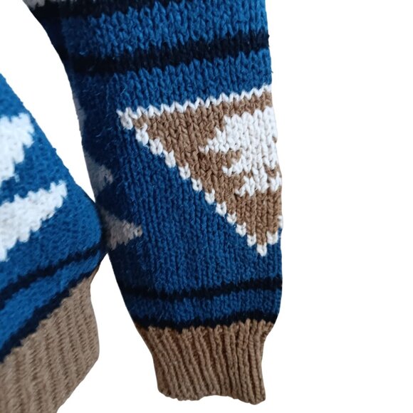 Women's PS Petite Small Sweater Vintage Lizwear Turtle Neck Geometric Pattern - Picture 7 of 9